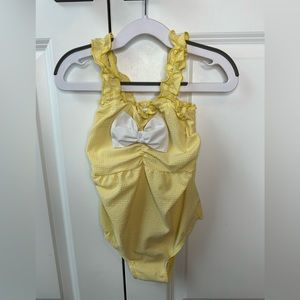 MONSOON Yellow Ruffle Bow One Piece Swimsuit (Size 2-3)